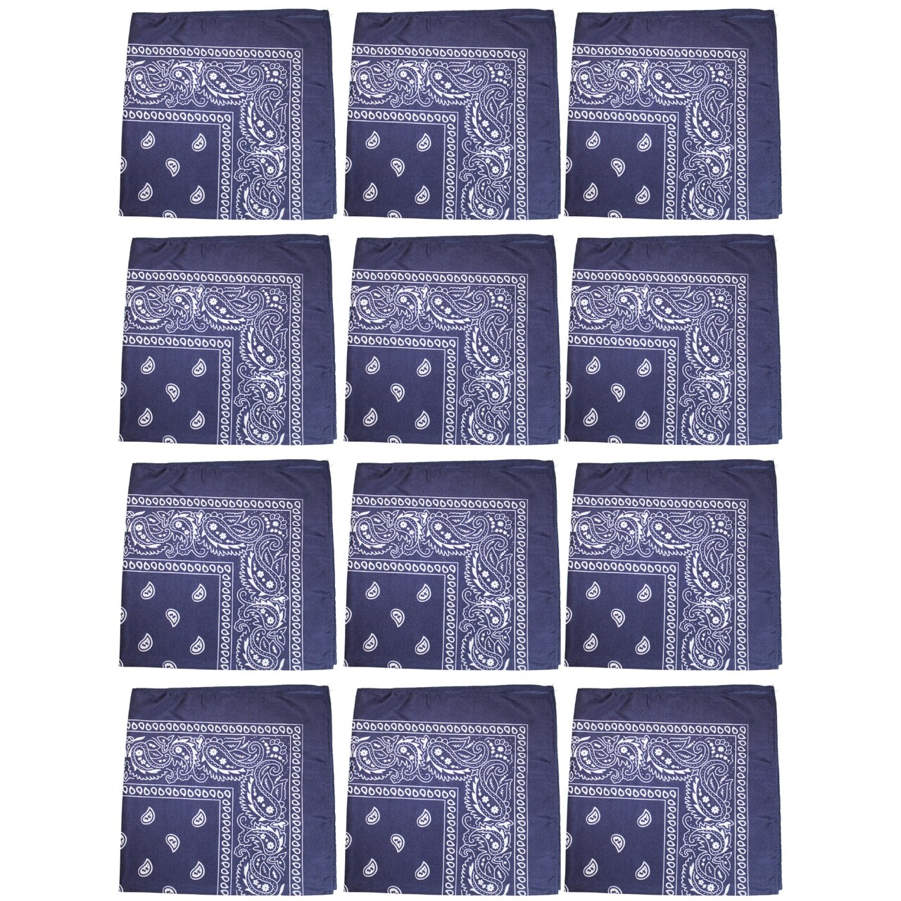 12 Pack Paisley Design Polyester Bandanas Great for Events, Crafts, Wear